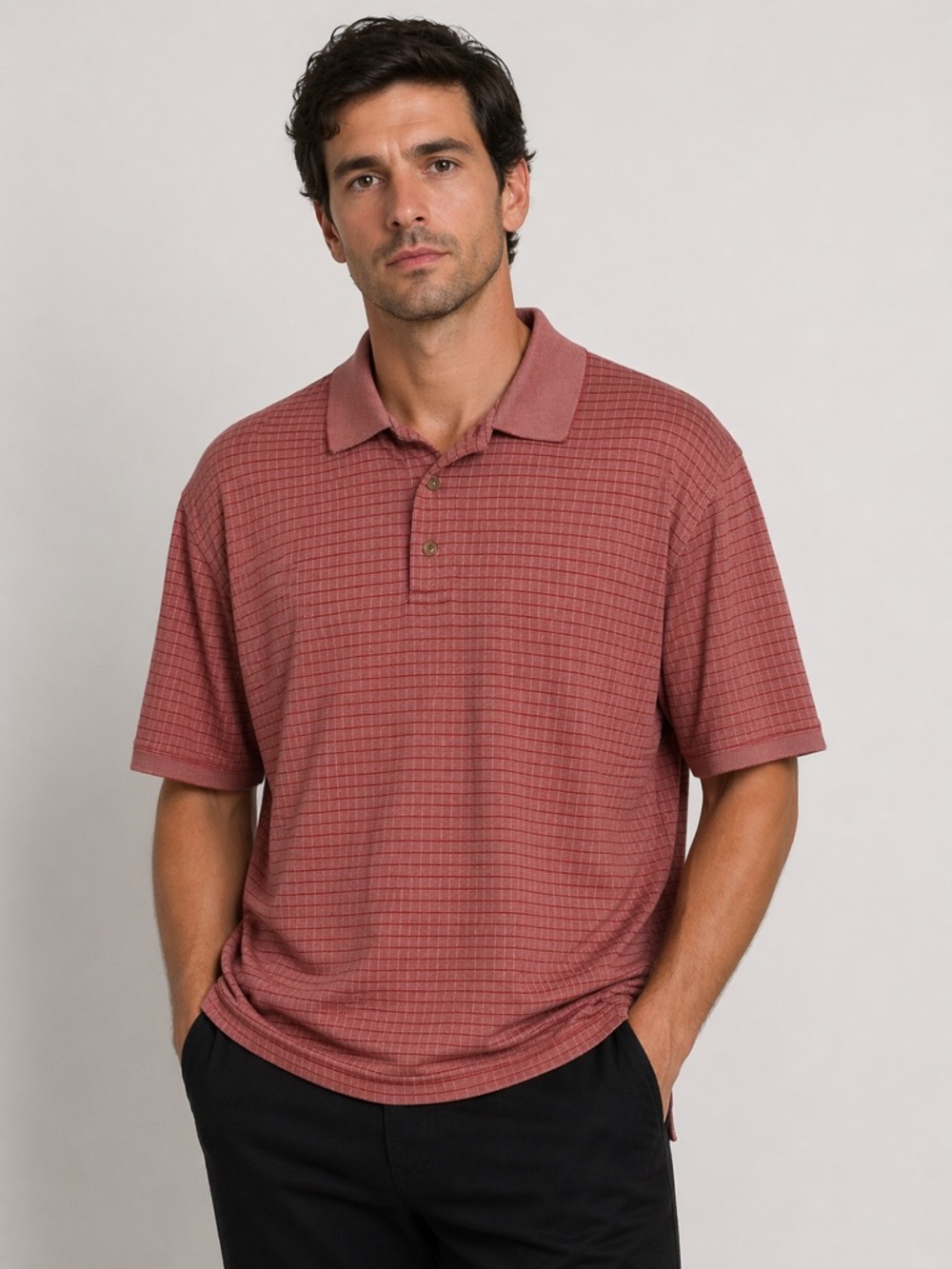 Preswick & Moore Golf Polo Men’s Large Red Striped Short Sleeve Casual Classic